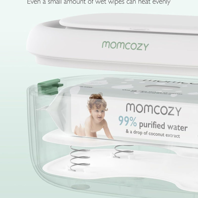 Momcozy Baby Wipe Warmer, Innovative Spring Design,Large Capacity Dispenser | Wipe Warmer with Night Light, Fast and Even Heating, 4 Adjustable Temperature Modes, Baby Shower & Registry Must-haves, Green