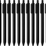 Kaco Gel Pens, 0.5 mm Fine Point, Black Ink 10 Count, Quick Dry Smooth Writing, Aesthetic Office Supplies Refillable Retractable