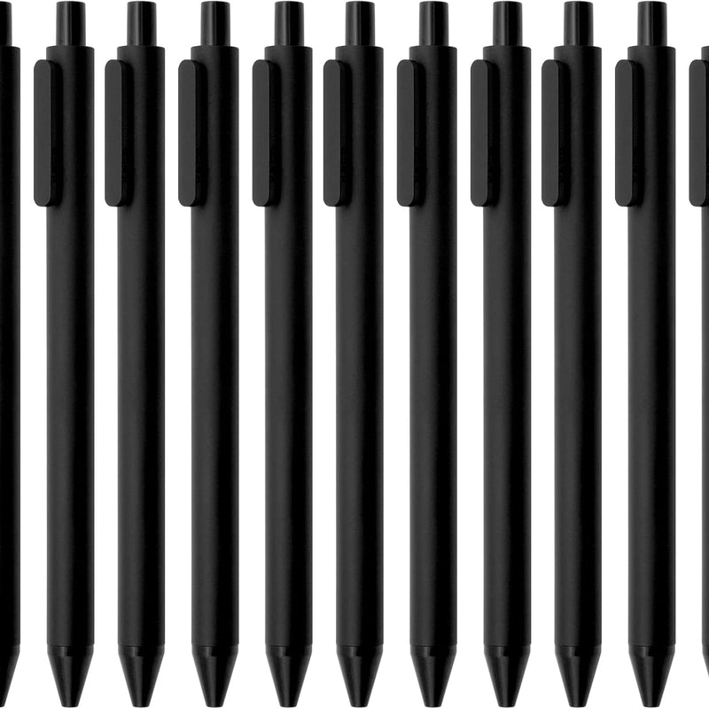 Kaco Gel Pens, 0.5 mm Fine Point, Black Ink 10 Count, Quick Dry Smooth Writing, Aesthetic Office Supplies Refillable Retractable