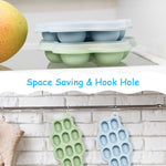 Baby Food Freezer Tray with Lids 2 Pack, Silicone Baby Food Storage Containers for Homemade Baby Food, Purees, Breastmilk, Ice Cube & Popsicle Mold (Blue/Green)