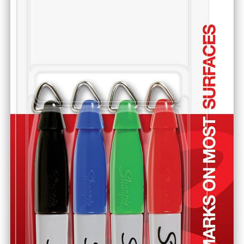 Sharpie Mini Permanent Markers, Fine Point, Assorted Colors, 4 Count