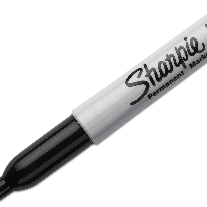 Sharpie Permanent Markers, Fine Point, Black Ink (4-Pack)