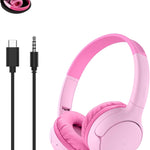 Belkin SoundForm Mini 2 Bluetooth Kids Headphones, On Ear, 55H Battery Life | Toddler headphones, 85dB Volume Limit, Built-in Mic, Wired Connection Option, iPad, Android Tablet, School, Travel