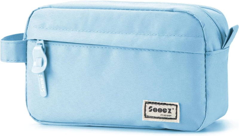 Sooez Original High Capacity Pencil Case, Big Pencil Bag Pouch Box Organizer Pen Case, Aesthetic Supply for Girls Adults, Portable Journaling Supplies with Easy Grip Handle & Loop, Mint Green