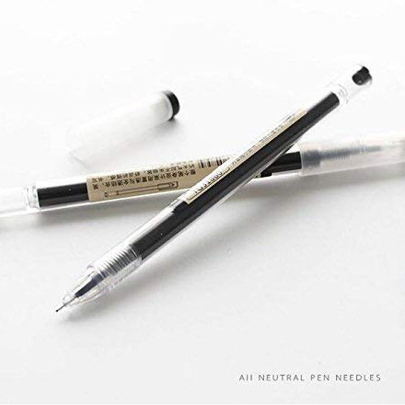BEMLP Gel Ink Pen Japanese Style Liquid Ink Rollerball Pens Quick Drying 0.35mm Ultra Fine Point Ballpoint Maker Pen Premium for Office School Stationery Supply,12 Pcs/Set, Black