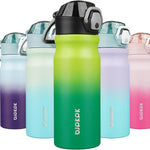 BJPKPK 18 oz Water Bottle with Straw & Handle, Insulated Stainless Flask | Leak Proof Locking Lid, Thermal, Double Wall Vacuum, Keeps Hot/Cold, BPA Free, Dishwasher Safe, Travel & Sports, Bubble Gum