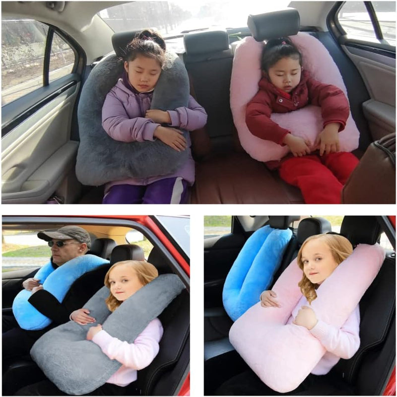FHSGGP Travel Pillow Cushion for The Back Seat of Car Car Pillow | for Kids A Sleeping Artifact Suitable for Long-Distance Travel of Adults and Children Travel Pillow for Kids Pink