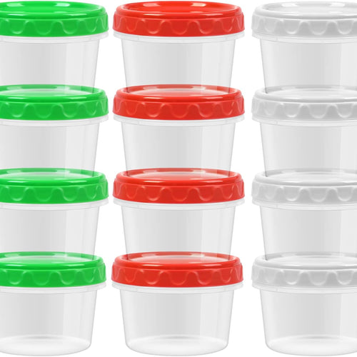 8oz Small Plastic Freezer Food Containers with Lids, 1 Cup, 12pcs | Airtight & BPA-free for fresh food. Dishwasher/freezer safe, perfect for daily meal prep, portion control,snacks on-the-go.