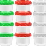 8oz Small Plastic Freezer Food Containers with Lids, 1 Cup, 12pcs | Airtight & BPA-free for fresh food. Dishwasher/freezer safe, perfect for daily meal prep, portion control,snacks on-the-go.