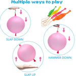 RUBFAC 36pc Punch Balloons, Birthday Party Favors for Kids, Heavy Duty Neon Bouncy Balls