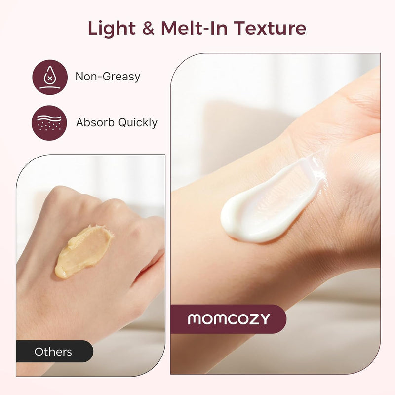Momcozy Cooling Nipple Cream Safe for Nursing,Fast Relief with Cooling Ceramic Applicator for Cracked Nipple & Dry Skin, No Lanolin Nipple Butter,Plant-Based Formula, Breastfeeding Essentials, 1.76oz