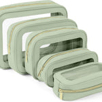 YOPCDJ 5PCS Diaper Bag Organizer Pouch Set, TSA Approved Toiletry Bag，Clear Waterproof TPU Makeup Bag Set Travel Organizer Bags for Women and Kids