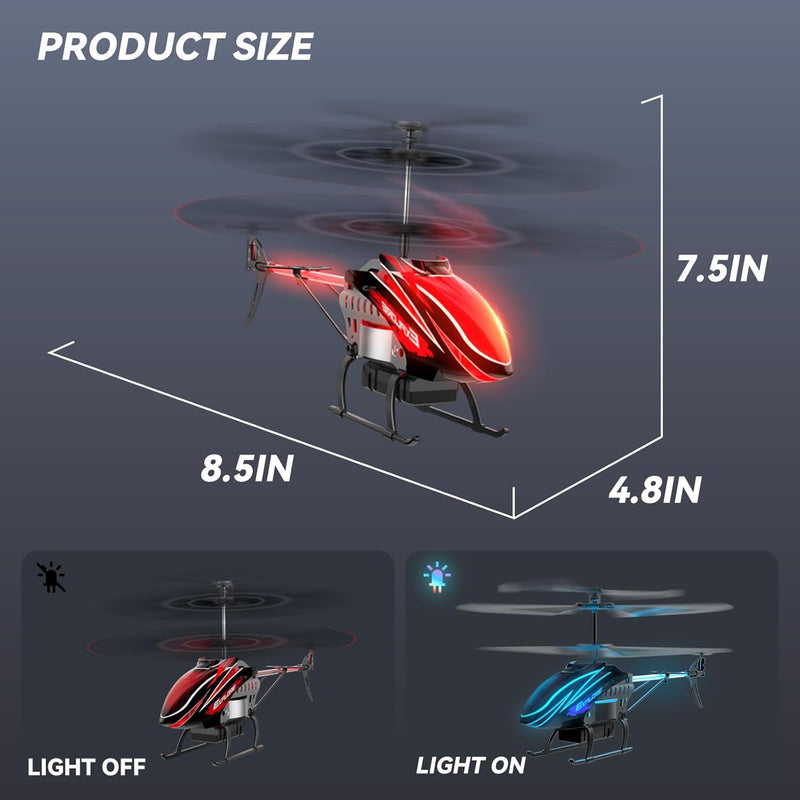 BUSSGO RC Helicopter with 30Mins Flight, 7+1 LED Light Modes, Altitude Hold, RC Toys for Boys and Girls