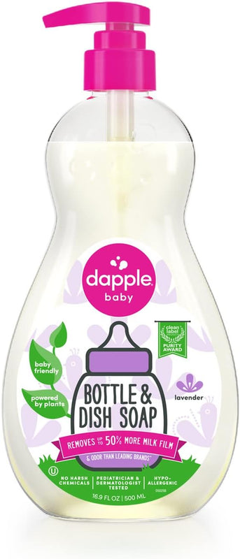 Dapple Baby Travel Cleaning Kit - 5 Piece- Baby Bottle & Dish Soap, Bottle Brushes, and Drying Rack - Newborn Essentials