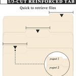 Manila Folders 8.5 x 11 | 1/3 Cut File Folders Letter Size | Manilla File Folders 8.5 x 11 Pack of 100 | Paper Folders for Documents, Business, School, Classroom and Office Supplies.
