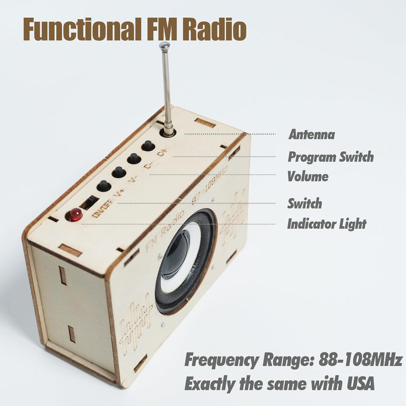 STEM DIY Electronics Kit for Kids 6-14, Building Your Own Radio with 3D Puzzle and Circuit Engineering, Gift for Boys and Girls