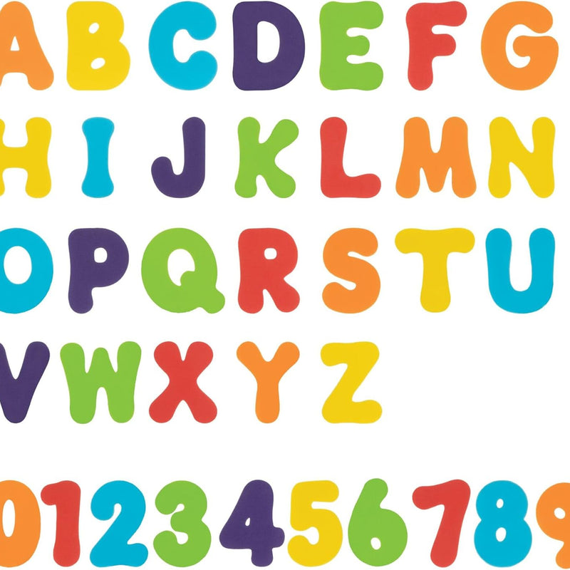 nuby foam bath letters and numbers set for toddlers 3+ years, 36 pieces