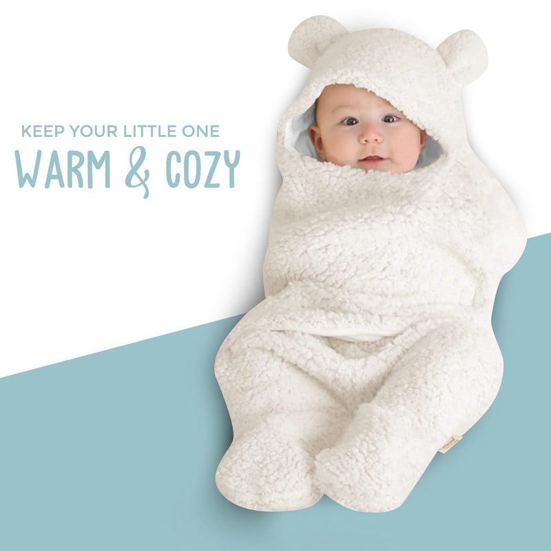 Baby Swaddle Blanket | Ultra-Soft Plush Essential for Infants 0-6 Months | Receiving Swaddling Wrap White | Ideal for Baby Boy Accessories and Newborn Registry | Perfect Baby Girl Shower Gift