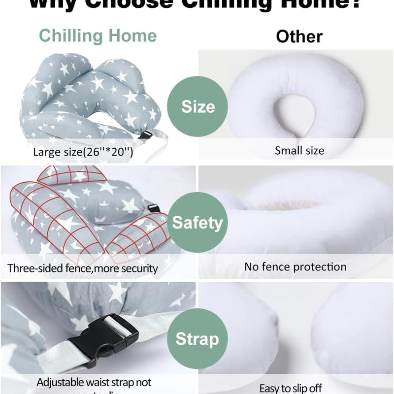 Chilling Home Nursing Pillow for Breastfeeding, Adjustable Nursing Pillow Breast Feeding Pillow Bottle Feeding, Breastfeeding Essentials for Newborn, Removable Cover