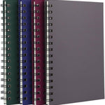 Spiral Notebook Journal,4 Pack A5 Hardcover Spiral Notebooks,5.7" x 8.5",160 Pages,100gsm Paper,College Ruled Journals for Study and Notes (Red, Green,Blue,Grey)