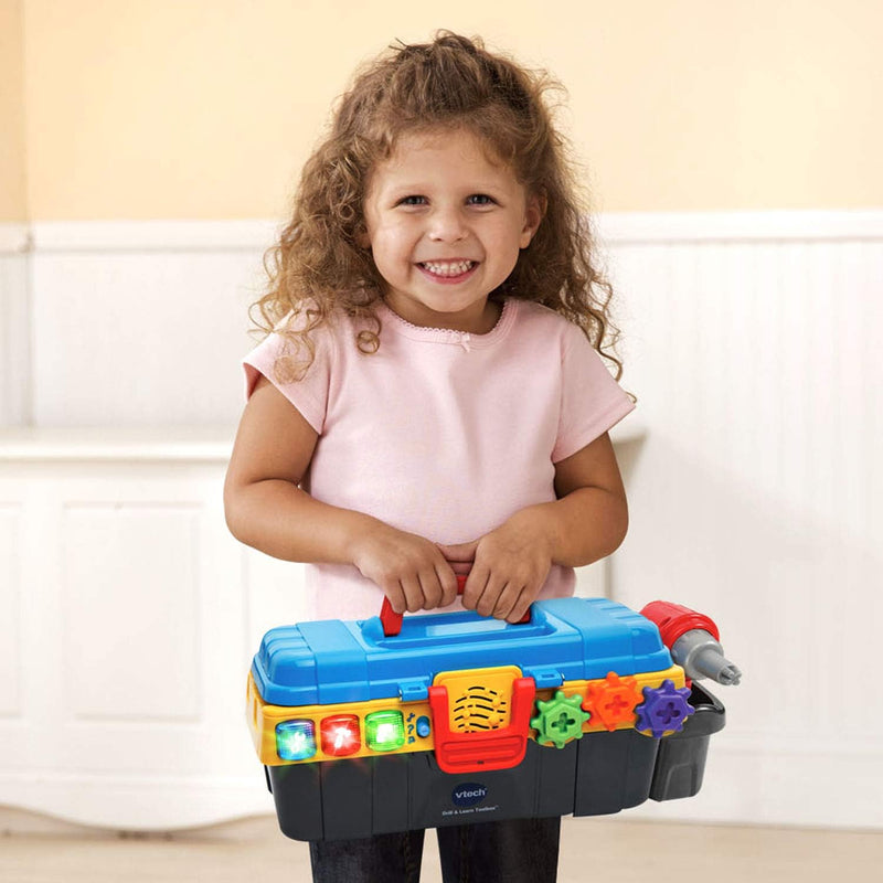 VTech Learning Drill and Toolbox for Toddlers, Includes Electronic Fix-it Tray and Working Drill, Ages 3+