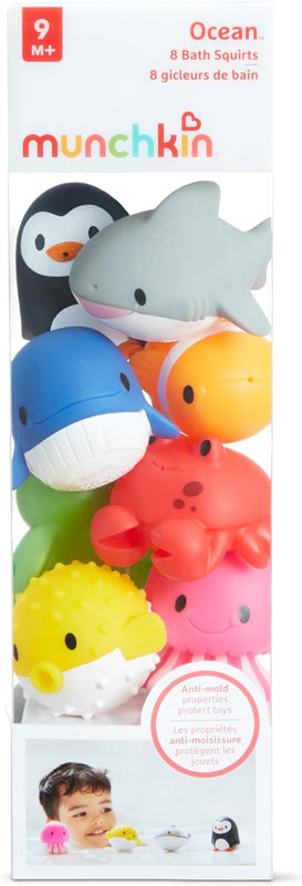 Munchkin Baby Bath Toy Squirts, 8-Pack of Ocean-Themed Water Squirters for Babies & Toddlers