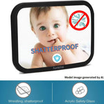 Baby Car Mirror Backseat, Black | Most Stable, Premium Matte Finish, Ultra High Definition PMMA Material, Secure and Shatterproof