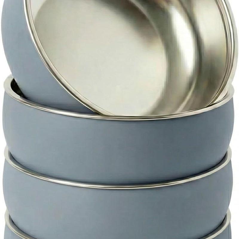 Monkey Proof™ Non-Toxic Stainless Steel Child Bowl 5” with Non-Slip Silicone Shell, Multi-color, (Set of 4 bowls) Unbreakable, Mess Free Feeding for Babies, Toddlers, Kids, BPA free