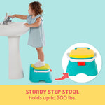 Sesame Street Elmo Hooray 3-in-1 Potty Training Toilet Seat and Step Stool, Easy to Clean Design with Flush Handle and Sounds, Portable and Great for Travel, Perfect for Toddler Boys and Girls 1-3
