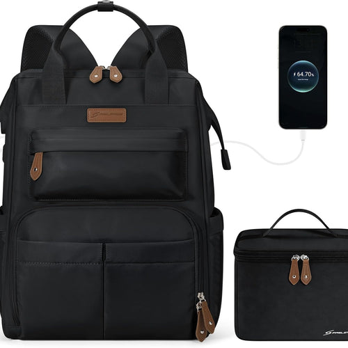 Maelstrom 15.6-17.3" Laptop Backpack with Lunch Box, Work Bag for Women Men | 25l Capacity, 3-5h Thermal Insulation, Usb & Type-C Ports, Anti-Theft Design, Water-Resistant. Ideal For Travel, Commute