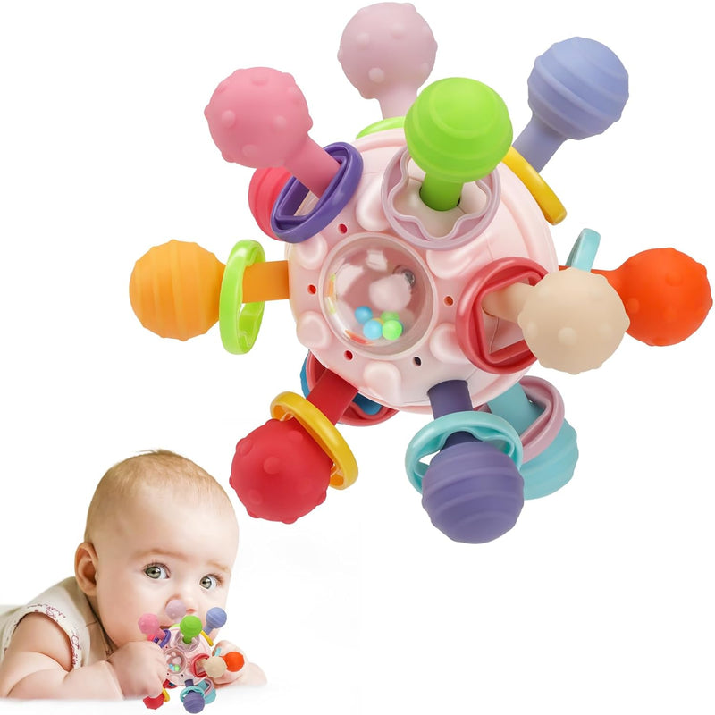 Baby Montessori Sensory Toys, Teether Teething Toys for 0-6 12 Months