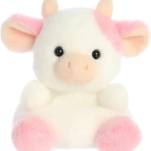 Aurora® Adorable Palm Pals™ Belle Strawberry Cow™ Stuffed Animal - Fun Collectible Plush for Kids and Adult Collectors - Perfect for Decorating Rooms and Birthday Gifts - Pink 6 Inches
