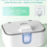 Baby Wipes Warmer, Larger Capacity Wipe Dispenser, Even Heating Diaper Wipe Warmer with Night Light, On/Off Switch, White