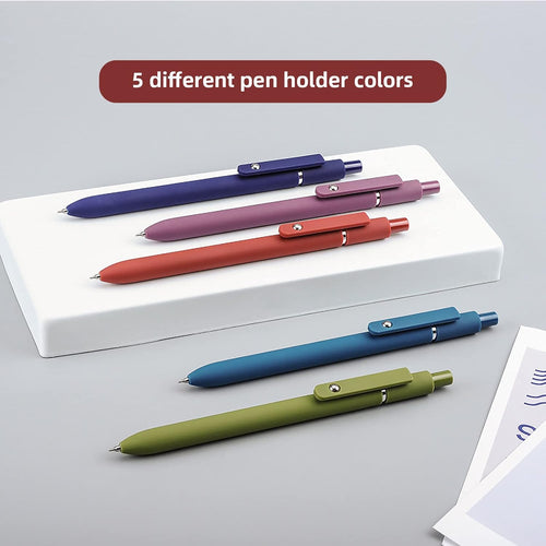 YOXMJDB Gel Pens, 5 Pcs 0.5mm Fine Point Smooth Writing Pens Cute Pens, High-End Series Black Ink Pens for Journaling Note Taking, School Office Supplies for Women Men (5 Pcs Vintage)