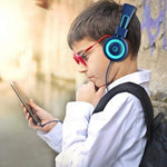 Kids Headphones - noot products K11 Foldable Stereo Tangle-Free Wired Cord On-Ear Headset