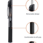 Amazon Basics Retractable Gel Pens, Fine Point 0.7mm, Smooth Writing, Black, No Smudge, School and Office Supplies, 12-Pack