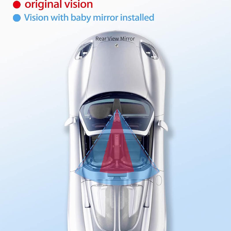 Universal Car Interior Rearview Baby Mirror Wide Angle Convex Mirror Clip-on mirrors for Viewing Rear Passengers