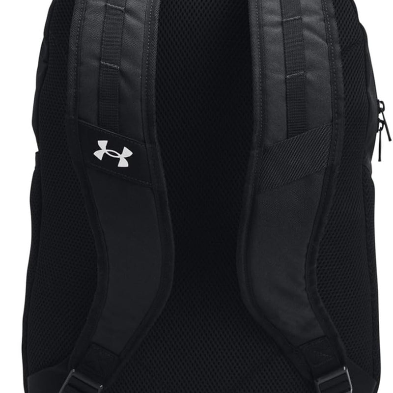 Under Armour Unisex-Adult Hustle 6.0 Backpack, (002) Black/Black/White, One Size Fits Most