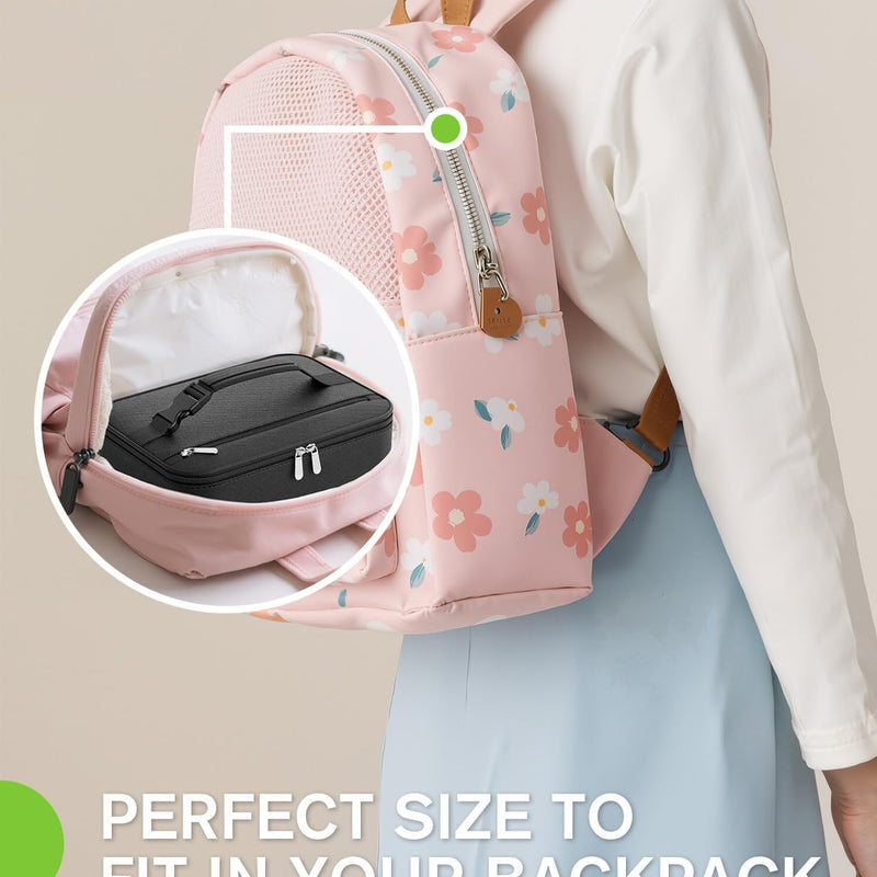 Small Lunch Box Insulated Lunch Bag for Women Men, Bento Kids Lunch Box, Compact Portable Thermal Meal Cooler Bags with Buckle Handle for Work & School, Black 5L