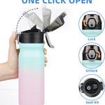 BJPKPK 18 oz Water Bottle with Straw & Handle, Insulated Stainless Flask | Leak Proof Locking Lid, Thermal, Double Wall Vacuum, Keeps Hot/Cold, BPA Free, Dishwasher Safe, Travel & Sports, Bubble Gum