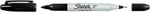 Sharpie Twin Tip Permanent Markers, Fine and Ultra Fine, Black, 12 Count