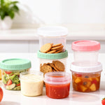 DEMORA 4 oz Small Plastic Containers with Twist on Lids [20 Sets], Stackable Little Food Storage Containers for Snack Lunch Meal Prep Salad Dressings, Freezer/Microwave/Dishwasher Safe, BPA Free