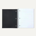 Amazon Basics College-Ruled 3-Subject Spiral Notebook, 150 Sheets, 8.5 x 11 inches, Black