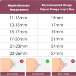 Nursi Luna Flange Sizing Kit, Flange Inserts for 24mm Breast Pumps, 10PCS | 13/15/17/19/21mm, Includes Nipple Sizer for Flanges to Find the Right Fit, Soft Silicone for Comfortable & Efficient Pumping
