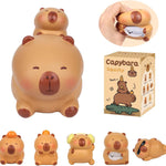 Capybara Squeezable Series Blind Box Figure, Random Design Animal Figures Collectible Toy, Cute Stress Relief Simulation Squeeze Toy for Gift (3.54-4.72'' H)