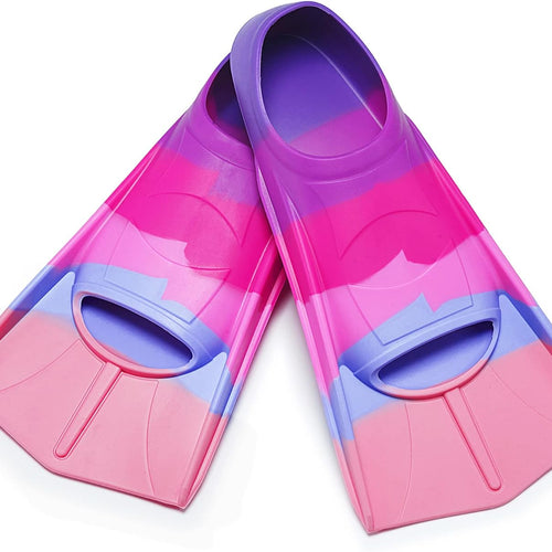 Kids Short Swim Fins, Lap Training Flippers for Pool Youth Beginners