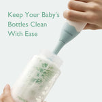 Momcozy Baby Bottle Brush Kit, Push-Press Foam Design, Green | Portable for Home & Travel, Bottle Cleaner Brush for Breast Pumps & Nipple, Newborn Essentials, Food-Grade BPA-Free