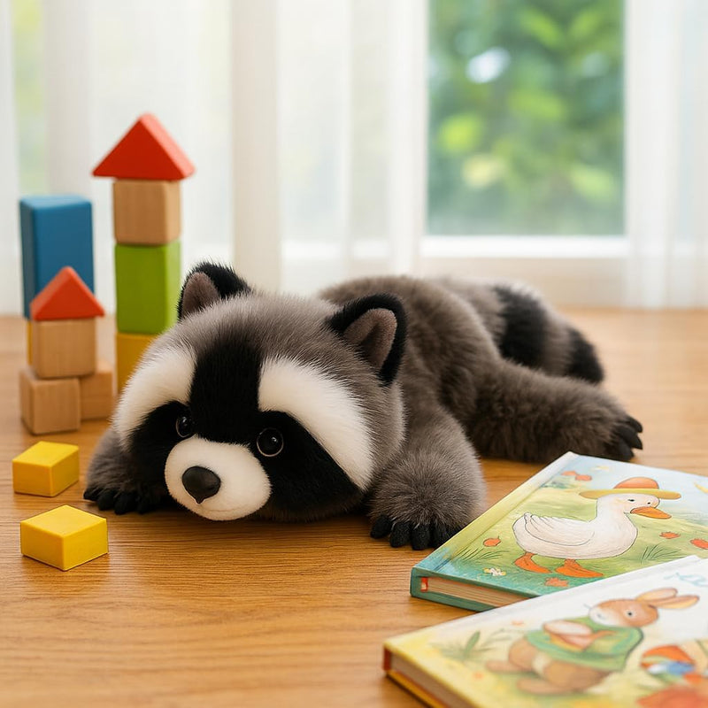 Adorable Raccoon Stuffed Animal Soft Raccoon Plush Toy Cute Birthday Gifts for Boys Girls Kids Toddlers