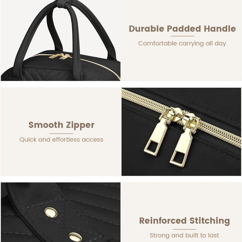 Pritent Diaper Bag Backpack, Baby Bag Backpack Baby Essentials for Mom Dad | With Pacifier Case, Diaper Bags, Baby Diaper Bag, Insulated Pocket, Diaper Backpack for Baby Girl Boy(Black,M)