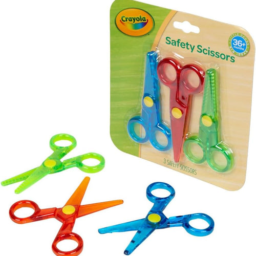 Crayola 3pk Blunt Tip Toddler Safety Scissors for Preschool Art Projects, Right and Left Handed
